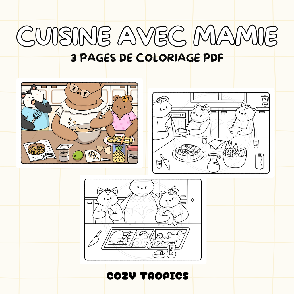 TELECHARGEMENT · Coloriages Pâtisserie avec Mamie