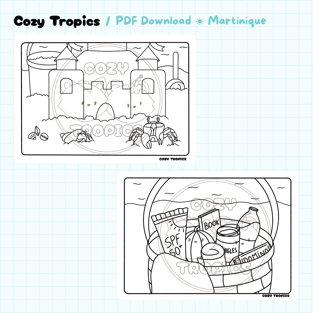 TELECHARGEMENT · Coloriages Trésors de la plage