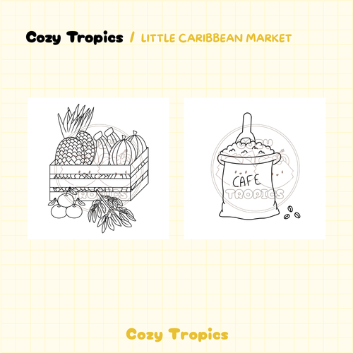 DOWNLOAD · Caribbean Market Objects Coloring Pages