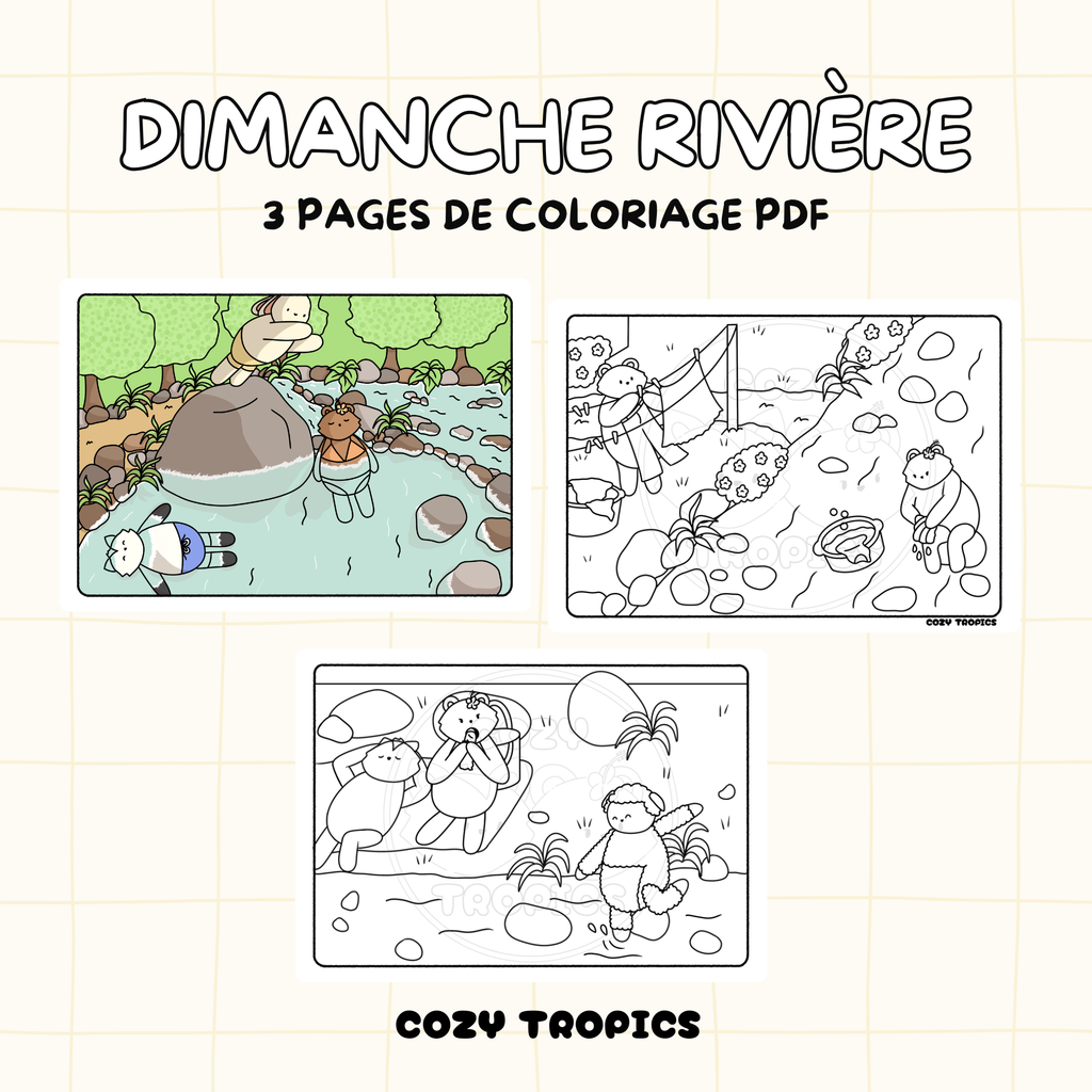 couverture pack de coloriage - Dimanche à la rivière
