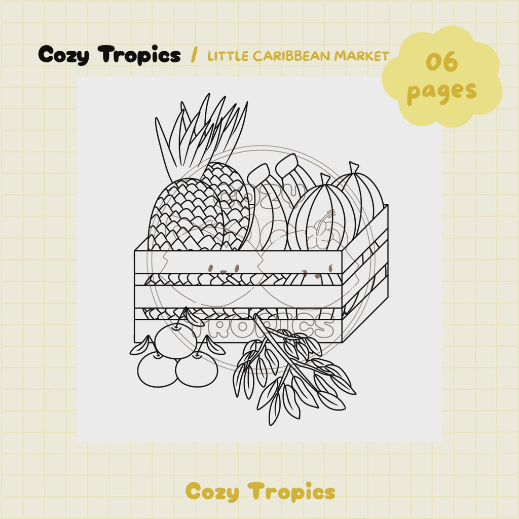 TELECHARGEMENT · Coloriages Objets du marché caraïbe