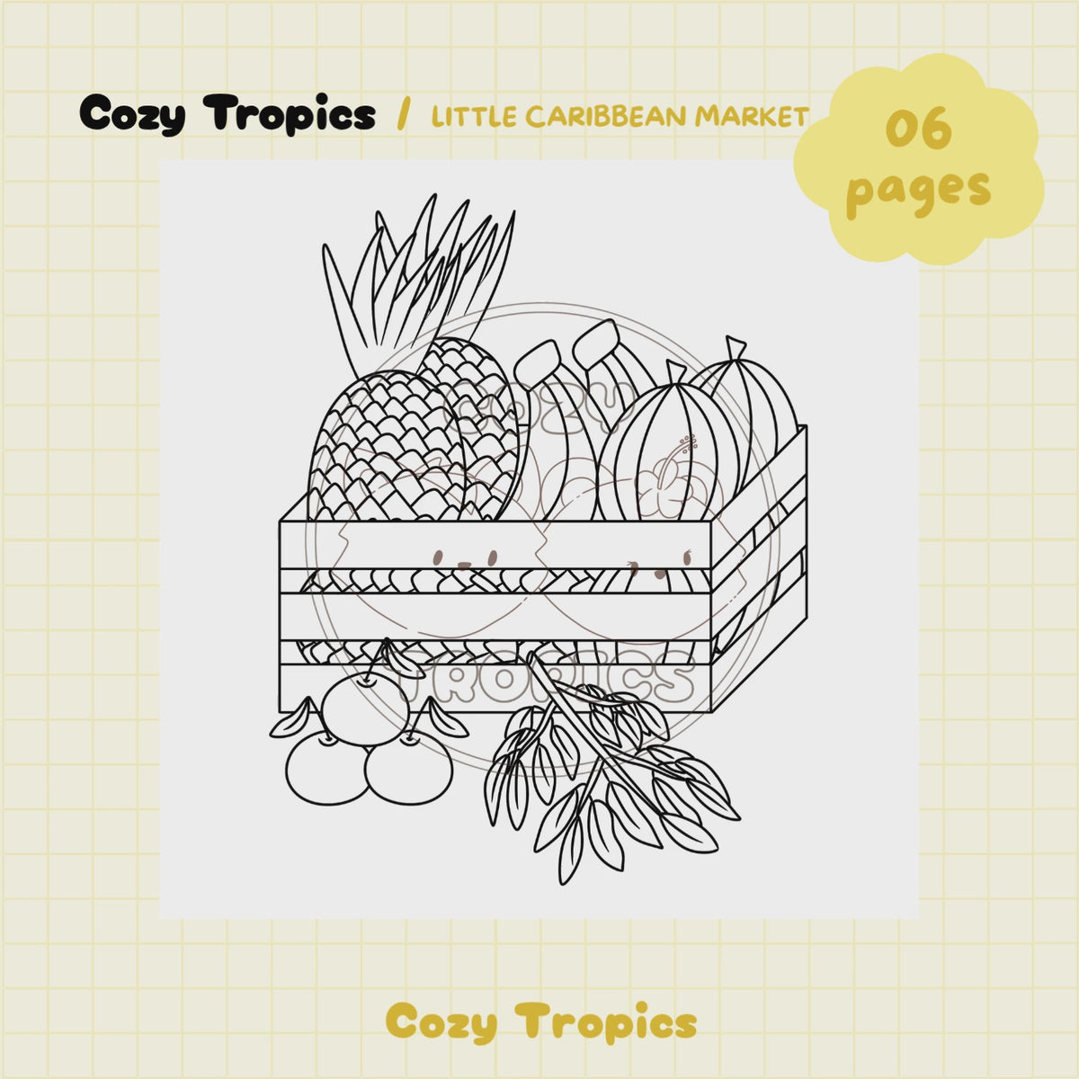 TELECHARGEMENT · Coloriages Objets du marché caraïbe