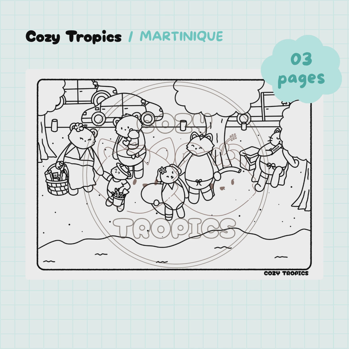 DOWNLOAD · Martinique Beach Scene Coloring Pages